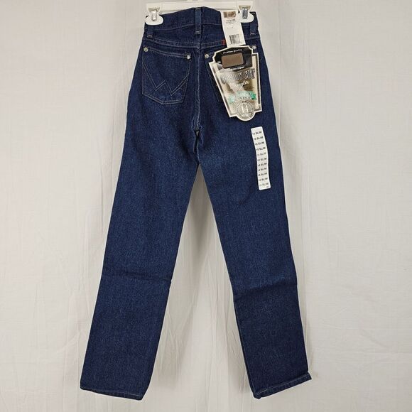 Vintage Wranglers Girls Cowboy Cut Size 10 Slim Western Rodeo Blue Jeans - Picture 1 of 10